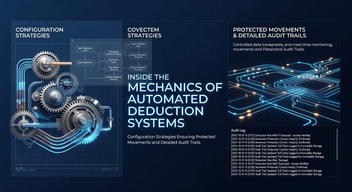 Diagram illustrating the internal workflows of automated deduction systems with emphasis on secure configuration pathways and continuous monitoring layers