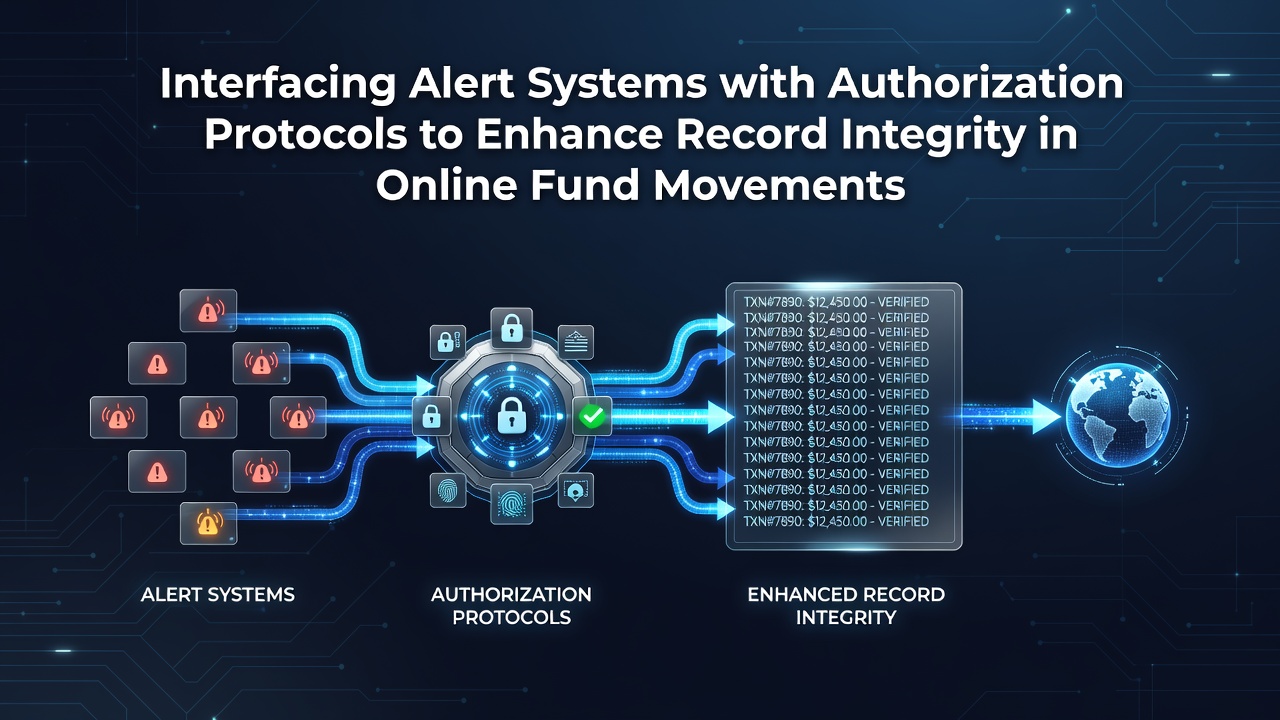 Diagram showing alert systems connected to authorization protocols in online payment flows