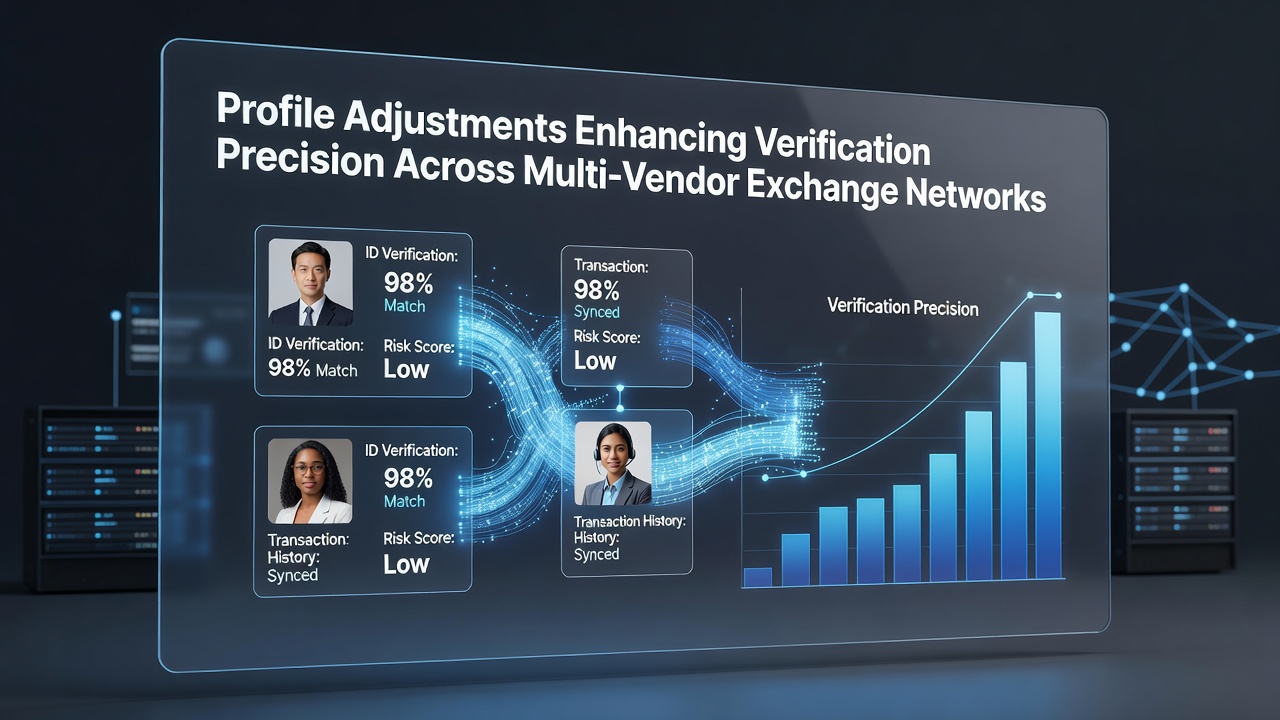 Profile settings interface showing verification options in a multi-vendor payment network dashboard