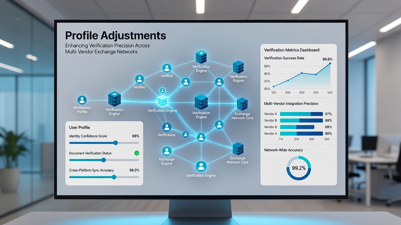 Flow diagram illustrating how profile updates propagate verification signals through interconnected vendor systems