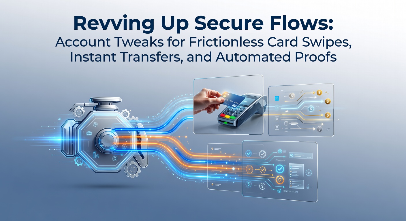 Illustration of a streamlined payment process showing card swipes transitioning smoothly into instant confirmations on a digital dashboard