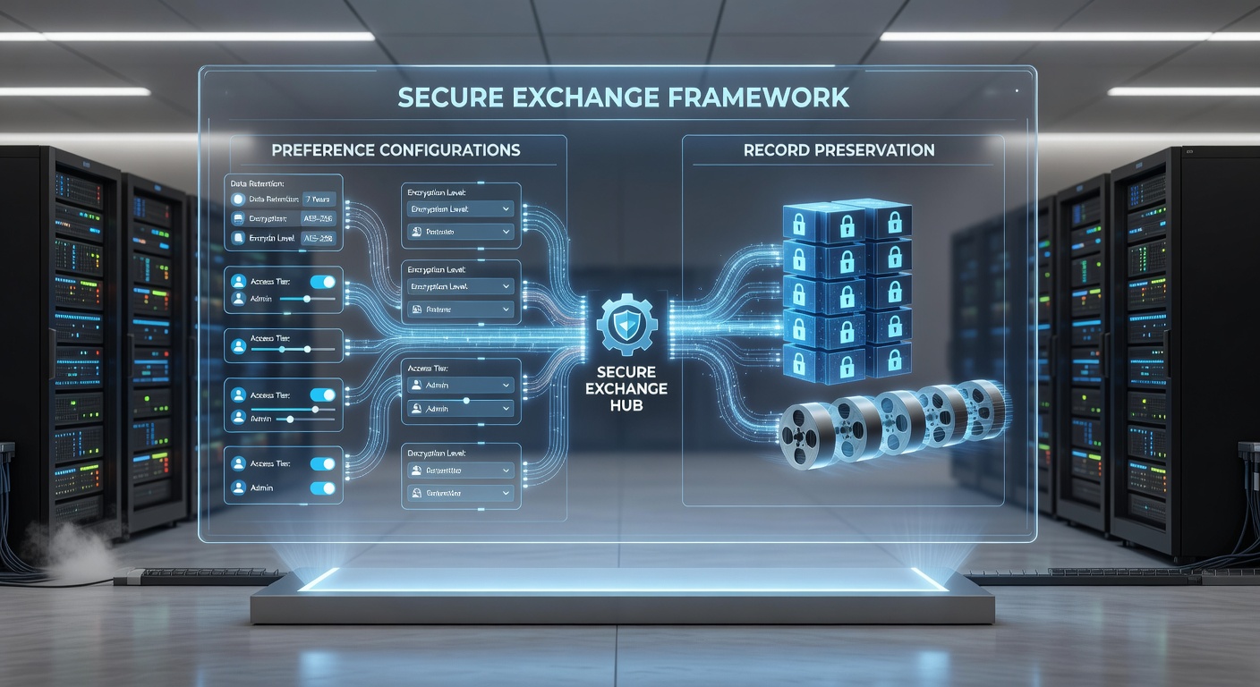 Audit trail visualization showing preserved transaction records linked to specific preference settings within a secure platform