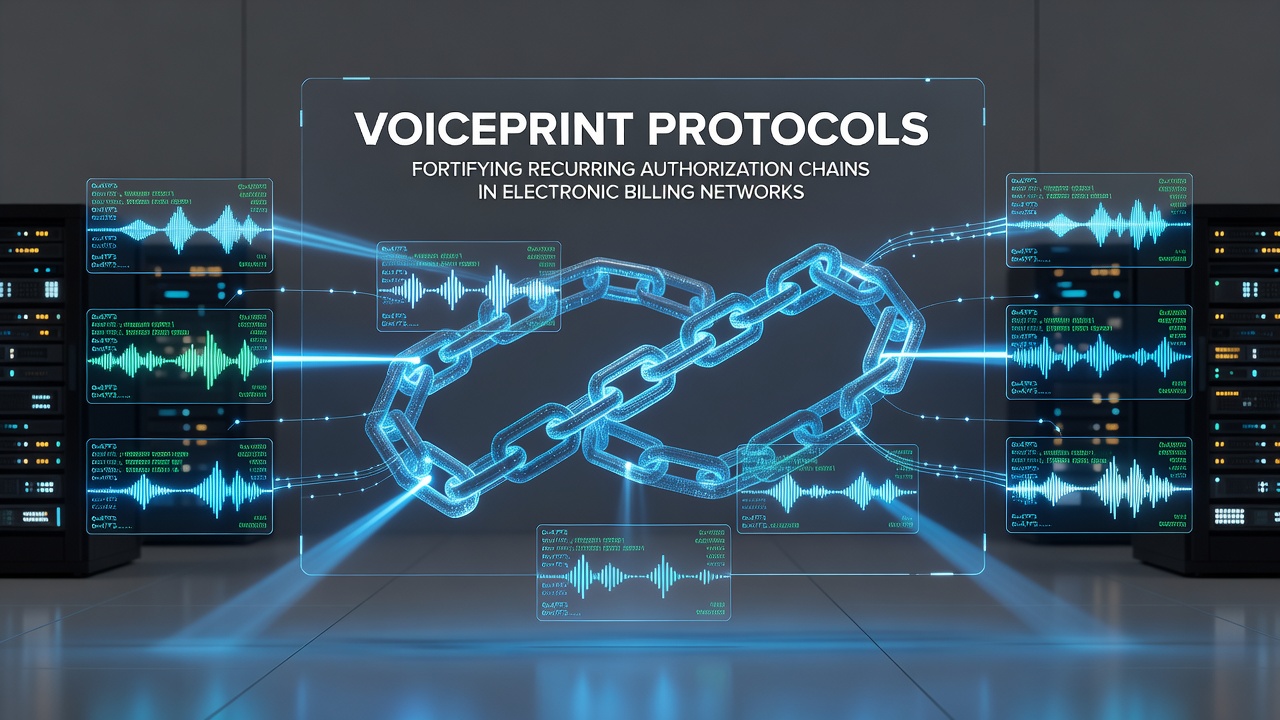 Voiceprint authentication interface integrated into electronic billing dashboard showing secure recurring payment setup